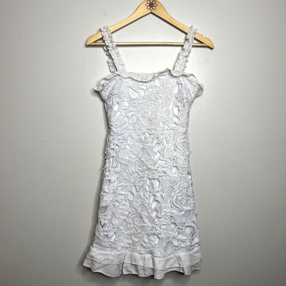 Lulus Deep In Love White Ruffled Lace Dress - Picture 4 of 8